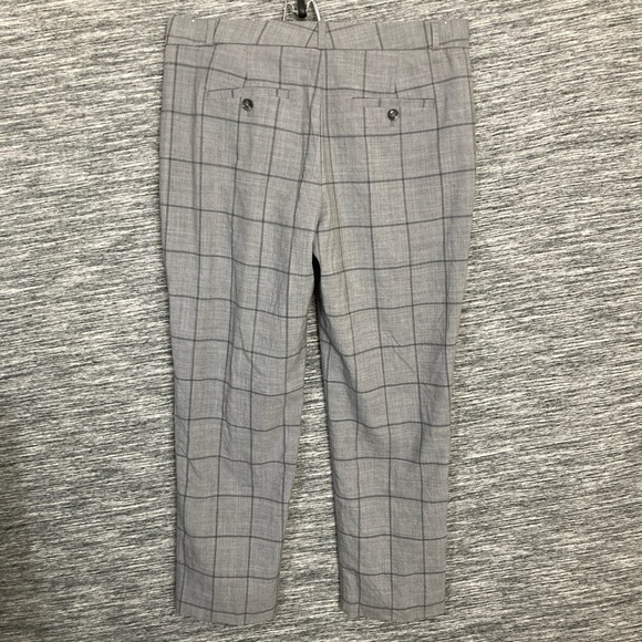 Banana Republic Women’s Grey Black Checkered Plaid Pants Mid Rise Slim Fit - Picture 3 of 3
